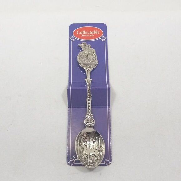 Vintage Yellowstone Souvenir Collectable Spoon-Elk-Embossed Bowl-In Original Box - Picture 3 of 8